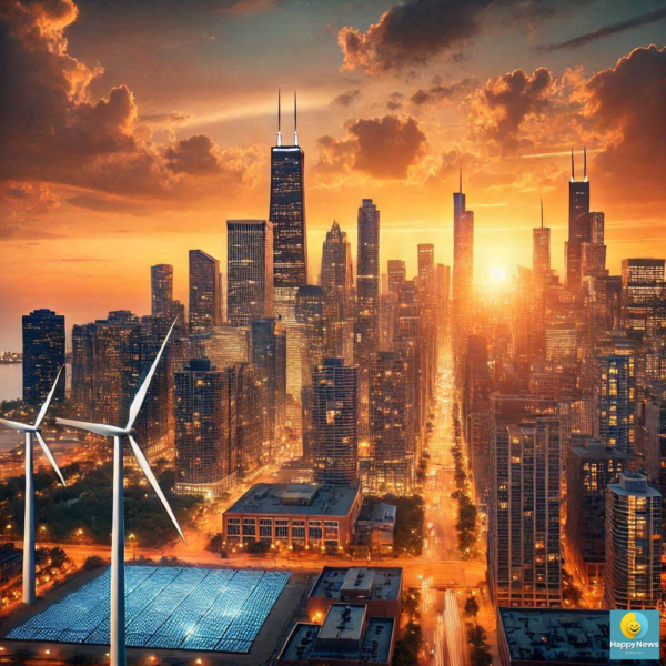 Chicago: All buildings 100% powered by renewable energy.