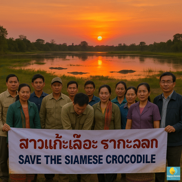 Siamese crocodiles into the Xe Champhone Wetlands
